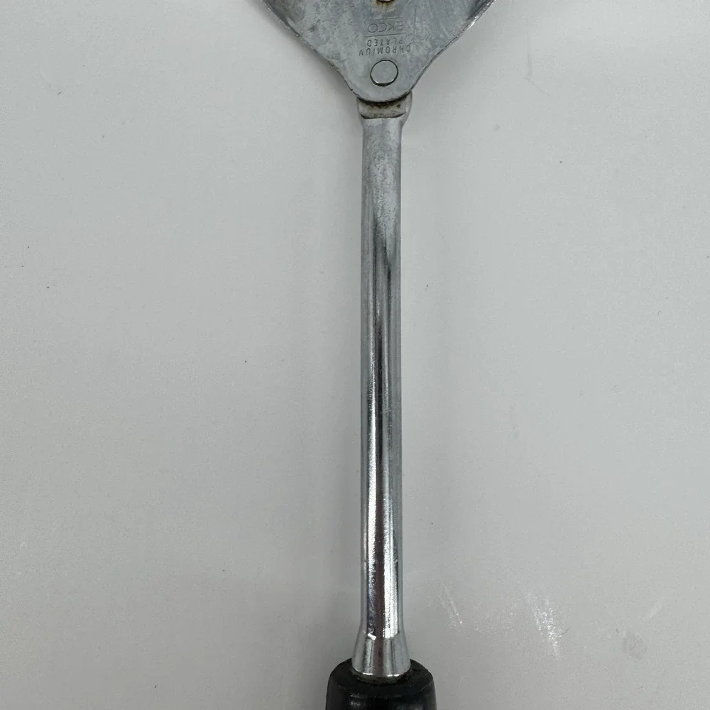 Vintage Ecko Chromium Plated Slotted Serving Spoon USA Retro Kitchen Cooking